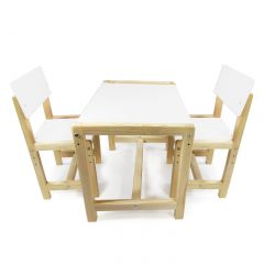 Детский растущий комплект стол и два стула  Я САМ "Лофт" (Белый, Сосна) в Дегтярске - degtyarsk.mebel24.online | фото
