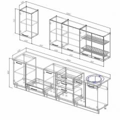 Кухонный гарнитур Антрацит 2800 (Стол. 26мм) в Дегтярске - degtyarsk.mebel24.online | фото 2