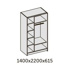 ИННЭС-5 Шкаф-купе 2-х дв. 1400 (1дв. Ф1 - бодега белая, 1дв. Ф2 - зеркало) в Дегтярске - degtyarsk.mebel24.online | фото 2