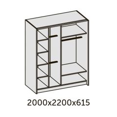 ИННЭС-5 Шкаф-купе 2-х дв. 2000 (2 дв. Ф3 - венге вст. экокожа корич) в Дегтярске - degtyarsk.mebel24.online | фото 2