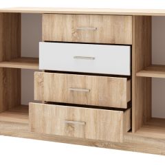 БЕАТРИС Комод К1400 (Дуб Сонома/Белый глянец) в Дегтярске - degtyarsk.mebel24.online | фото 2