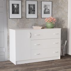 Комод Лофт (3 ящика/1 дверца) Белый в Дегтярске - degtyarsk.mebel24.online | фото