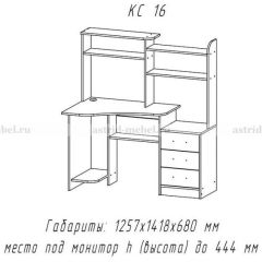 Компьютерный стол №16 (Анкор темныйанкор темный) в Дегтярске - degtyarsk.mebel24.online | фото