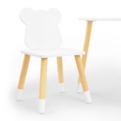 Комплект детской мебели стол и два стула Мишутка (Белый/Белый/Береза) в Дегтярске - degtyarsk.mebel24.online | фото