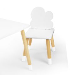 Комплект детской мебели стол и два стула Облачко (Белый/Белый/Береза) в Дегтярске - degtyarsk.mebel24.online | фото