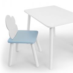 Комплект детской мебели стол и стул Облачко (Белый/Голубой/Белый) в Дегтярске - degtyarsk.mebel24.online | фото