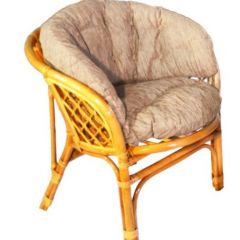 Кресло Багама, подушки светлые полные шенил (Мёд) в Дегтярске - degtyarsk.mebel24.online | фото