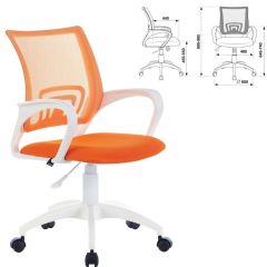 Кресло BRABIX "Fly MG-396W", пластик белый, сетка, оранжевое, 532401, MG-396W_532401 в Дегтярске - degtyarsk.mebel24.online | фото 2
