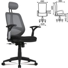Кресло BRABIX "Saturn ER-400" (черное/серое) 530871 в Дегтярске - degtyarsk.mebel24.online | фото 2