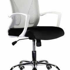 Кресло BRABIX "Wings MG-306" (пластик белый, хром, сетка, серое/черное) 532010 в Дегтярске - degtyarsk.mebel24.online | фото
