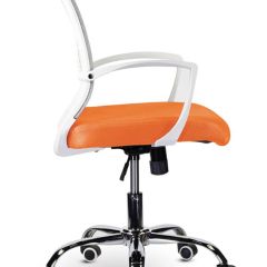 Кресло BRABIX "Wings MG-306", пластик белый, хром, сетка, серое/оранжевое, 532011 в Дегтярске - degtyarsk.mebel24.online | фото 3