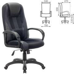 Кресло компьютерное BRABIX PREMIUM "Rapid GM-102" (экокожа/ткань, черное/серое) 532105 в Дегтярске - degtyarsk.mebel24.online | фото 2