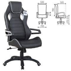 Кресло компьютерное BRABIX Techno Pro GM-003 (экокожа черное/серое, вставки серые) 531814 в Дегтярске - degtyarsk.mebel24.online | фото