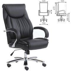 Кресло офисное BRABIX "Advance EX-575" (хром/экокожа/черное) 531825 в Дегтярске - degtyarsk.mebel24.online | фото