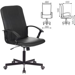 Кресло офисное BRABIX "Simple EX-521" (экокожа, черное) 532103 в Дегтярске - degtyarsk.mebel24.online | фото 2