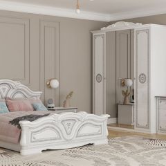 Кровать 2-х спальная 1600*2000 Грация (12.116) без основания (белый/серебро) в Дегтярске - degtyarsk.mebel24.online | фото 2