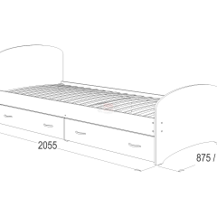 Кровать-6 одинарная с 2-мя ящиками (900*2000) в Дегтярске - degtyarsk.mebel24.online | фото 2