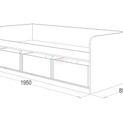 Кровать-8 одинарная с 3-мя ящиками (800*1900) ЛДСП в Дегтярске - degtyarsk.mebel24.online | фото 3