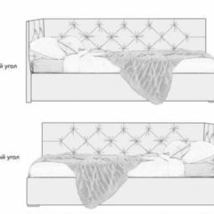 Кровать угловая Лэсли интерьерная +основание (120х200) в Дегтярске - degtyarsk.mebel24.online | фото 2