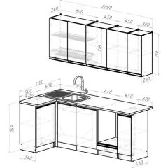 Кухонный гарнитур Амели прайм 400 1100х2000 мм в Дегтярске - degtyarsk.mebel24.online | фото 2