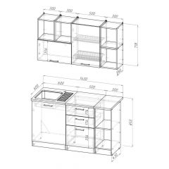 Кухонный гарнитур Лариса медиум 3 1400 мм в Дегтярске - degtyarsk.mebel24.online | фото 2