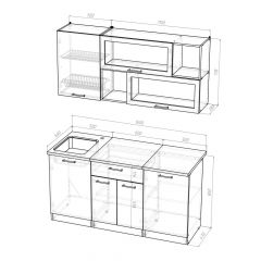 Кухонный гарнитур Лоретта стандарт 1600 мм в Дегтярске - degtyarsk.mebel24.online | фото 2