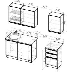 Кухонный гарнитур Ноктюрн стандарт 1600 мм в Дегтярске - degtyarsk.mebel24.online | фото 2