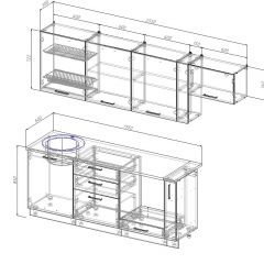 Кухонный гарнитур Вегас 2550 (Стол. 26мм) в Дегтярске - degtyarsk.mebel24.online | фото 2