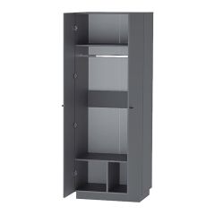 Квадро ШК-1 Шкаф 2дв. (ЛДСП графит) в Дегтярске - degtyarsk.mebel24.online | фото 2