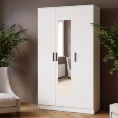 ЛАРС Шкаф комбинированный 1,2 с зеркалом Белый в Дегтярске - degtyarsk.mebel24.online | фото