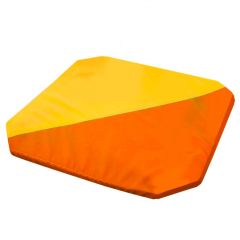 Мат гимнастический 1,3x1,3x0,05м складной скошенные углы цв.оранжевый-желтый в Дегтярске - degtyarsk.mebel24.online | фото