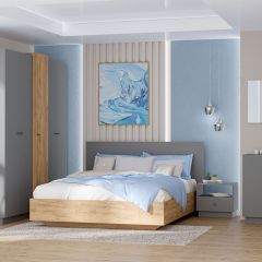 Модульная спальня Квадро (ЛДСП дуб крафт золотой) в Дегтярске - degtyarsk.mebel24.online | фото