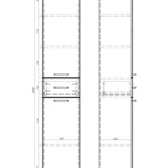 Пенал напольный Контраст 35 с верхним ящиком В1 правый АЙСБЕРГ (DA2707P) в Дегтярске - degtyarsk.mebel24.online | фото 5