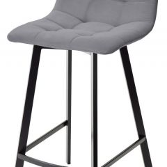 Полубарный стул CHILLI-QB SQUARE серый #27, велюр / черный каркас (H=66cm) М-City в Дегтярске - degtyarsk.mebel24.online | фото