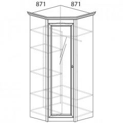Шкаф угловой №641 "Флоренция" Фасад глухой (угол 871*871) Дуб оксфорд в Дегтярске - degtyarsk.mebel24.online | фото 2
