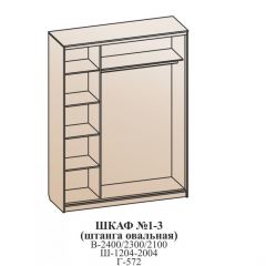 Шкаф №1 1.2-2 Оптима 2400х1204х572 (фасад 2 ЛДСП) в Дегтярске - degtyarsk.mebel24.online | фото 6