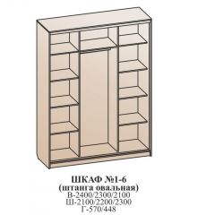 Шкаф №1 2.2-3 Оптима 2400х2204х572 (фасад 3 ЛДСП) в Дегтярске - degtyarsk.mebel24.online | фото 6