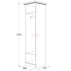 Шкаф 1-но дверный для одежды Ольга 1Н в Дегтярске - degtyarsk.mebel24.online | фото 2