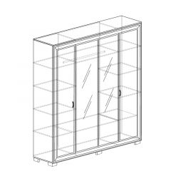 Шкаф 4-дверный со стеклом №367 Афины в Дегтярске - degtyarsk.mebel24.online | фото 2