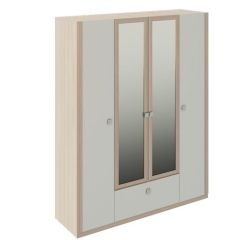 Шкаф 4 двери Глэдис М24 (ЯШС/Белый) в Дегтярске - degtyarsk.mebel24.online | фото