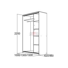 МИРАЖ 10.2 (620) Шкаф для платья и белья в Дегтярске - degtyarsk.mebel24.online | фото 2