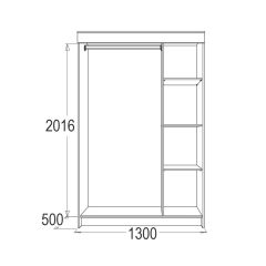 МИРАЖ 11 (1300) Шкаф для платья и белья в Дегтярске - degtyarsk.mebel24.online | фото 2