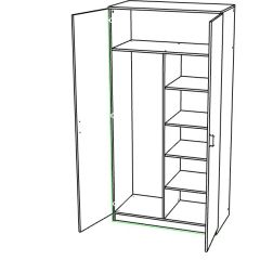 Шкаф двухдверный распашной в Дегтярске - degtyarsk.mebel24.online | фото