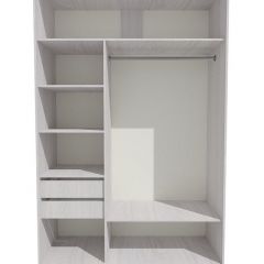 Шкаф-купе 1300 серии SILVER S1+S1+B2+PL2 (2 ящика+1 штанга+1 полка) профиль «Серебро» в Дегтярске - degtyarsk.mebel24.online | фото 2