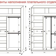 Шкаф-купе 1400 серии SOFT D8+D2+B2+PL4 (2 ящика+F обр.штанга) профиль «Графит» в Дегтярске - degtyarsk.mebel24.online | фото 7