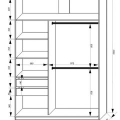 Шкаф-купе 1600 серии SOFT D8+D2+B2+PL4 (2 ящика+F обр.штанга) профиль «Графит» в Дегтярске - degtyarsk.mebel24.online | фото 2