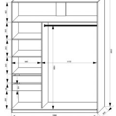 Шкаф-купе 1800 серии SOFT D1+D3+B2+PL1 (2 ящика+1штанга) профиль «Графит» в Дегтярске - degtyarsk.mebel24.online | фото 3