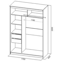 Шкаф-купе №19 Серия 3 Инфинити с зеркалами (1700) Ясень Анкор светлый в Дегтярске - degtyarsk.mebel24.online | фото 6