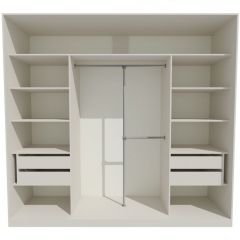 Шкаф-купе 2150 серии NEW CLASSIC K4+K4+K4+B22+PL4(по 2 ящика лев/прав+F обр.штанга) профиль «Капучино» в Дегтярске - degtyarsk.mebel24.online | фото 2