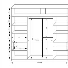 Шкаф-купе 2150 серии NEW CLASSIC K4+K4+K4+B22+PL4(по 2 ящика лев/прав+F обр.штанга) профиль «Капучино» в Дегтярске - degtyarsk.mebel24.online | фото 3